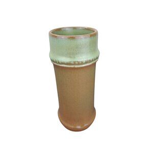 Vintage Frankoma Pottery Bamboo T2 Tumbler Tiki Polynesian Tropical Mug Drink